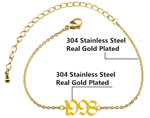 Personalized Anklet Bracelet With Special Date - Unique Executive Gifts