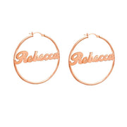 Custom Name Earrings Stainless Steel Hoops For Women - Unique Executive Gifts