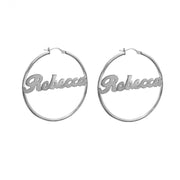 Custom Name Earrings Stainless Steel Hoops For Women - Unique Executive Gifts