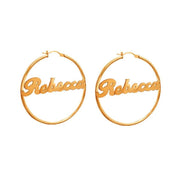 Custom Name Earrings Stainless Steel Hoops For Women - Unique Executive Gifts