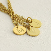 Disc Initial Necklaces for Women With Adjustable Chains - Unique Executive Gifts