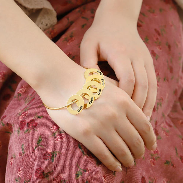 Women Bangle Bracelet with children's names - Unique Executive Gifts