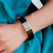 Mens Leather Bracelet With Name Beads