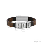 Mens leather bracelet with names - unique executive gifts