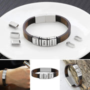 Mens leather bracelet with names - unique executive gifts