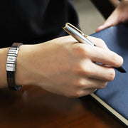 Mens leather bracelet with names - unique executive gifts