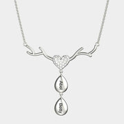 Engraved Drop Shaped Family Name Necklace For Mothers - Unique Executive Gifts