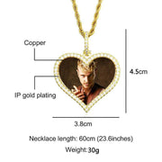 Memorial Heart Pendant Necklace With Picture