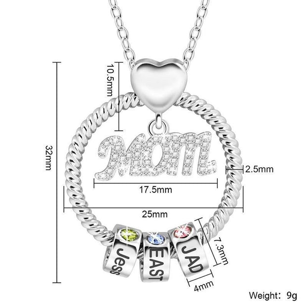 Mothers Necklace With Children's Names And Birthstones - Unique Executive Gifts