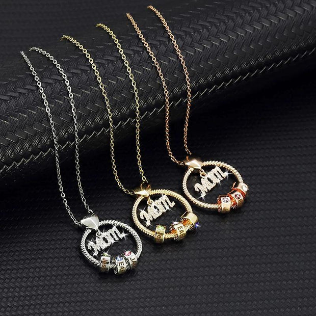 Personalized Birthstone Necklace for Mom Engraving for Family Jewelry Gift for Her - Unique Executive Gifts