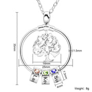 Personalized Family Tree Birthstones Necklace With Children's Names - Unique Executive Gifts