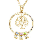 Personalized Family Tree Name Necklace With Birthstone For Mom - Unique Executive Gifts