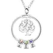 Personalized Family Tree Name Necklace With Birthstone For Mom - Unique Executive Gifts