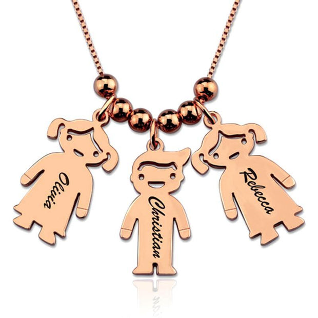 Personalized Kids Charms Name Necklace For Mom - Unique Executive Gifts