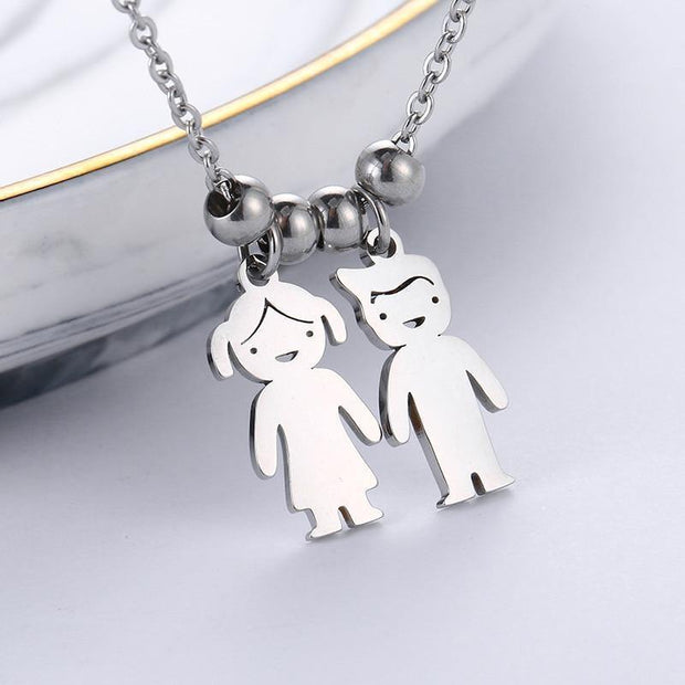 Personalized Kids Charms Name Necklace For Mom - Unique Executive Gifts