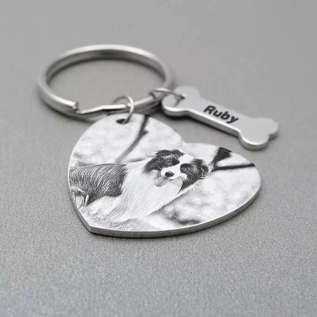 Custom dog tags remembrance keychain