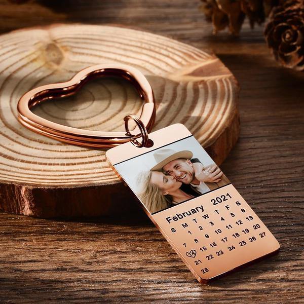 Personalized  Photo Calendar Keychain Anniversary Gifts - Unique Executive Gifts