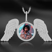 Personalized Picture Pendant Angel Wing Necklace