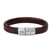 Personalized leather bracelet with name and text