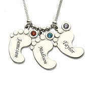 Personalized Baby Feet Necklace With Children's Names For Mother's - Unique Executive Gifts