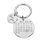 Custom Special Date Calendar Keychain Anniversary Gifts For Him - Unique Executive Gifts