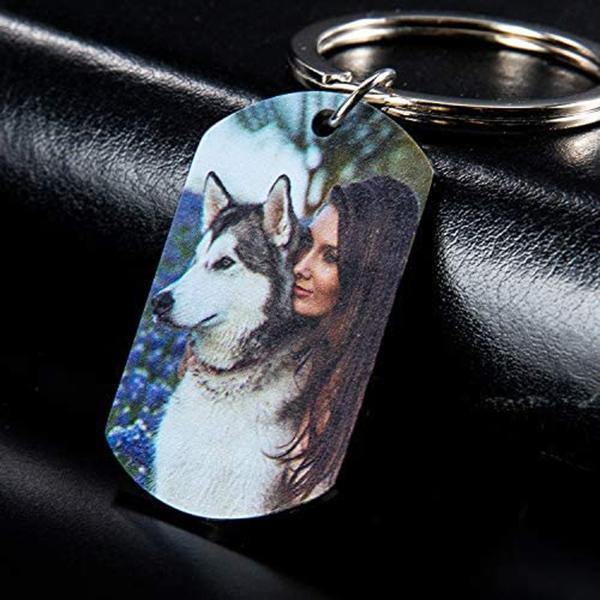 Photo Dog Tag Keychain