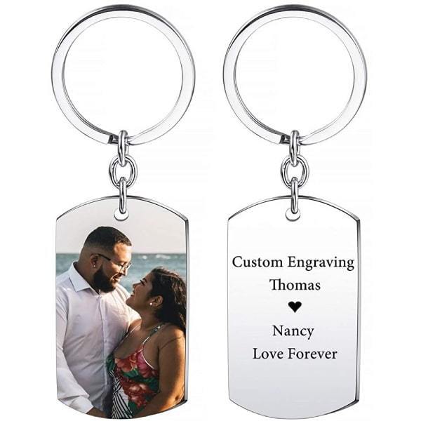 Personalized Photo Keychain With Personalized Text