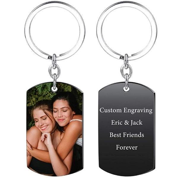 Personalized Photo Keychain With Personalized Text
