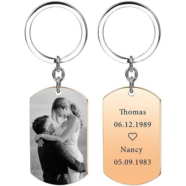 Drive Safe keychain With Photo Engraved For Him