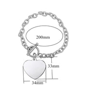 Custom Heart Charm Photo Engraved Bracelet - Unique Executive Gifts