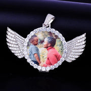 Custom Made Photo With Wings Medallions Necklace - Unique Executive Gifts