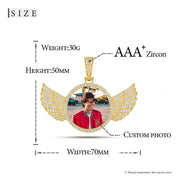 Custom Made Photo With Wings Medallions Necklace - Unique Executive Gifts