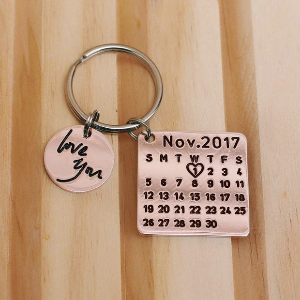 Personalized Calendar Keychain With Special Date