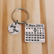 Personalized Calendar Keychain With Special Date