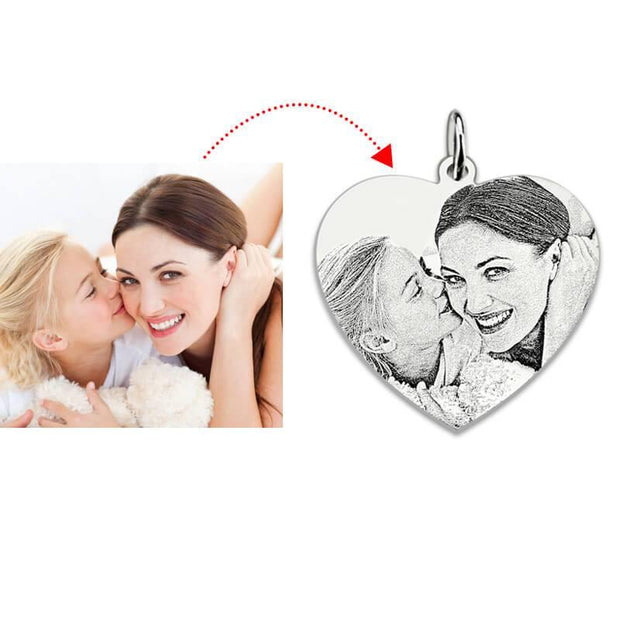 Custom Heart Charm Photo Engraved Bracelet - Unique Executive Gifts