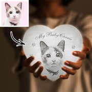 Engraved Moon Lamp Custom 3D Lamp Moon Heart Shape For Pets