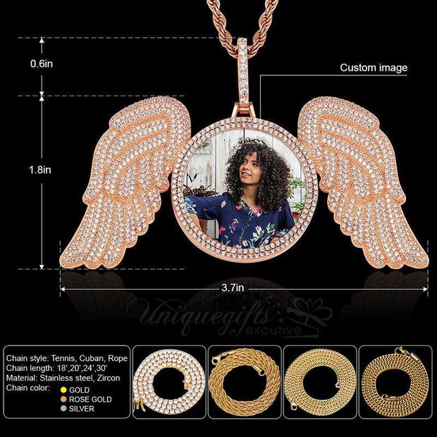 Picture Pendant Necklace with Wings