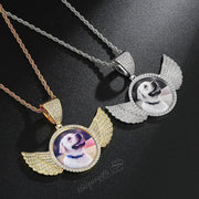 Personalized Angel Wings Picture Necklace