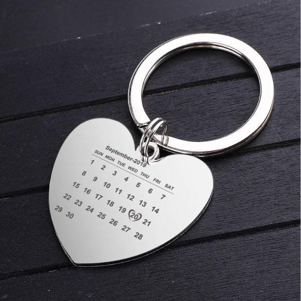 Anniversary Date keychain With Picture 