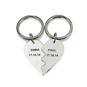 Engraved Split Heart Keyring For Couples