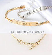 Personalized Custom Name Bracelets Gifts for Baby Girl/Boy, Rose Gold, Adjustable Chain - Unique Executive Gifts