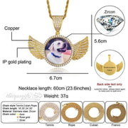 Personalized Angel Wings Picture Necklace