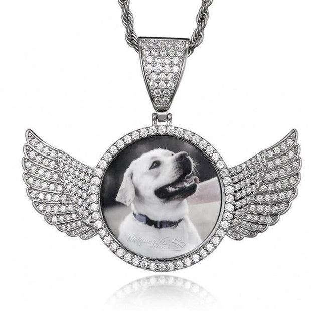 Personalized Angel Wings Picture Necklace