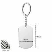 Personalized Photo Engraved Sterling Silver Keychain For Him