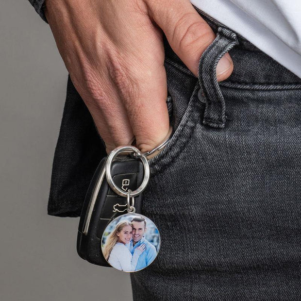 Picture Keychain- Round Keychain Engrave With Photo