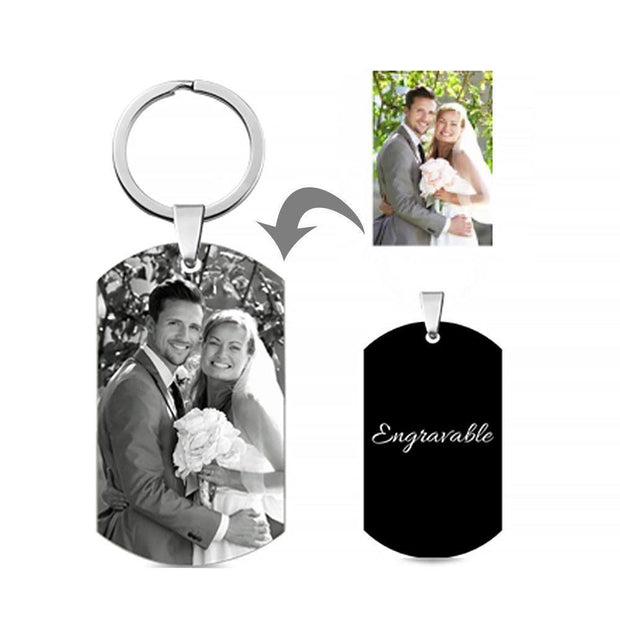 Custom engraved photo keychains