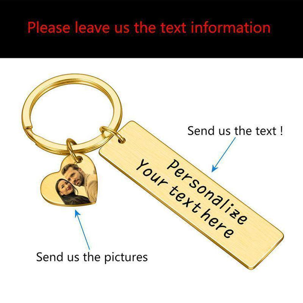 Personalized Photo Keychain With Text