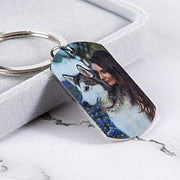 Personalized Photo Engraved Sterling Silver Keychain
