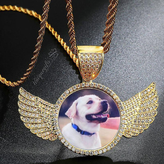Personalized Angel Wings Picture Necklace