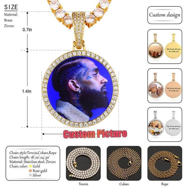 3d photo pendant with picture memory necklace